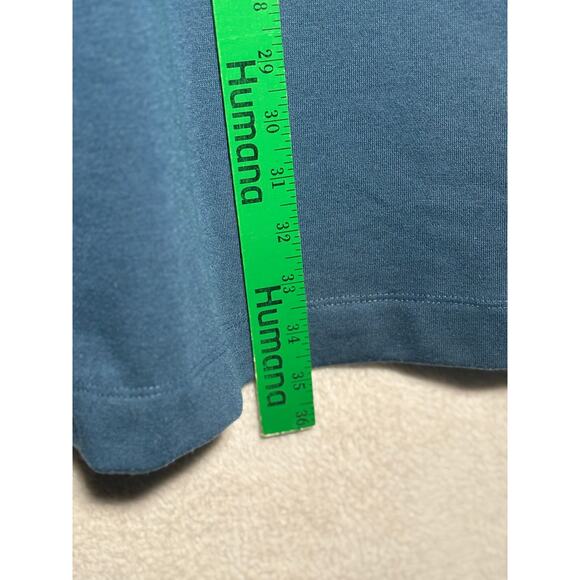 Lush Anthropologie Blue Long Sleeve Sweater Dress Ruched Arms Womens Size Large - Picture 4 of 7